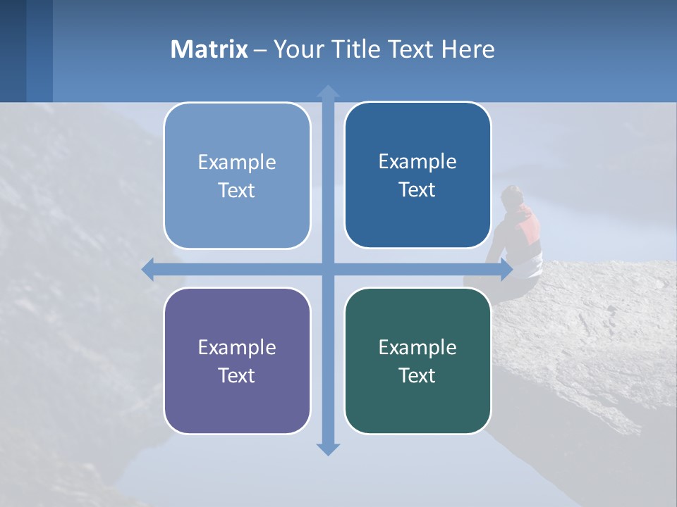 A Person Sitting On Top Of A Cliff Overlooking A Lake PowerPoint Template