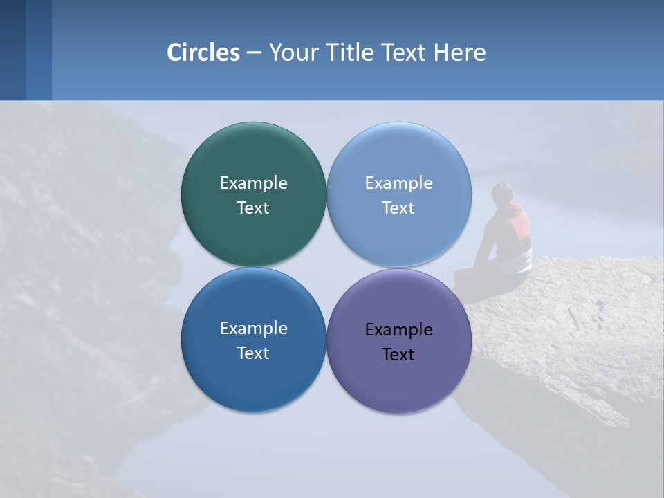 A Person Sitting On Top Of A Cliff Overlooking A Lake PowerPoint Template