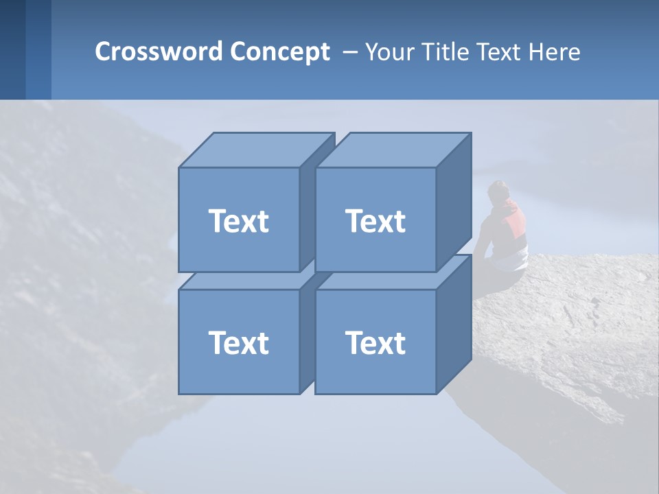 A Person Sitting On Top Of A Cliff Overlooking A Lake PowerPoint Template