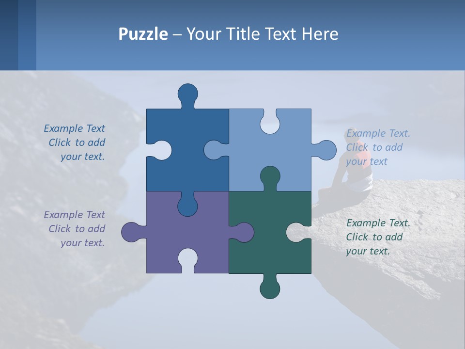 A Person Sitting On Top Of A Cliff Overlooking A Lake PowerPoint Template