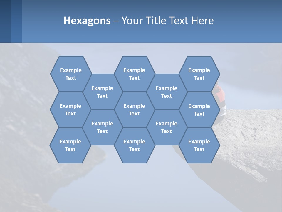 A Person Sitting On Top Of A Cliff Overlooking A Lake PowerPoint Template