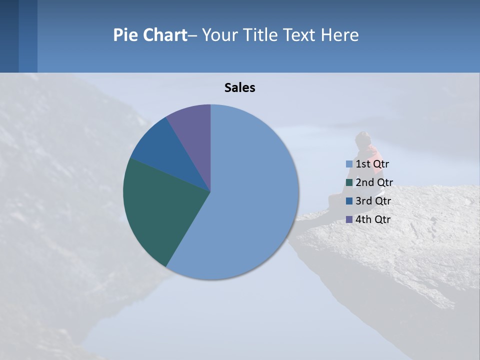 A Person Sitting On Top Of A Cliff Overlooking A Lake PowerPoint Template