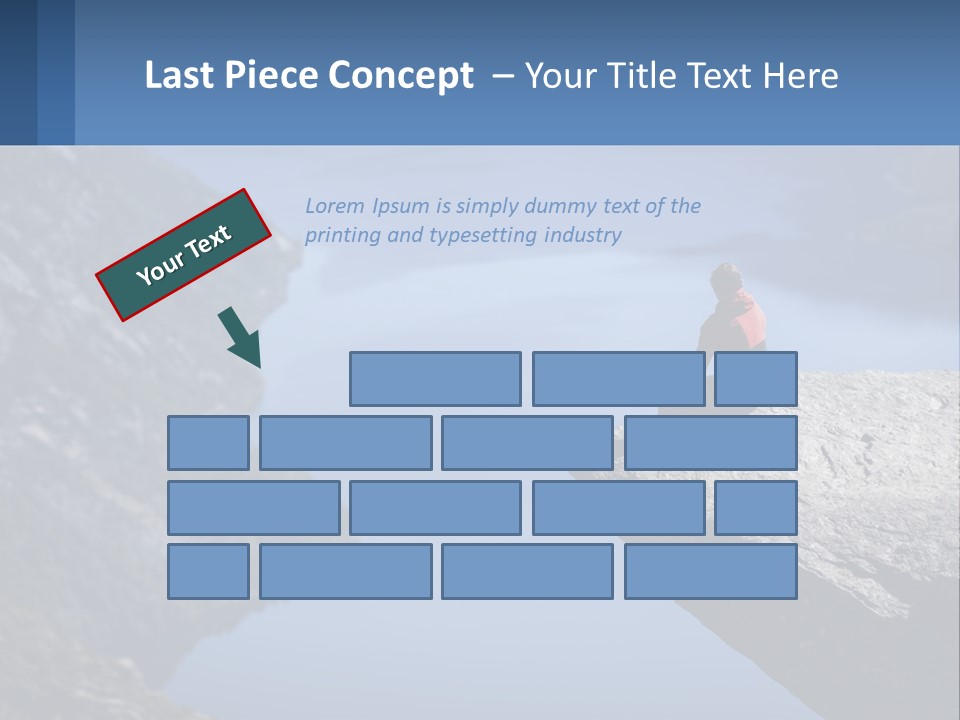 A Person Sitting On Top Of A Cliff Overlooking A Lake PowerPoint Template
