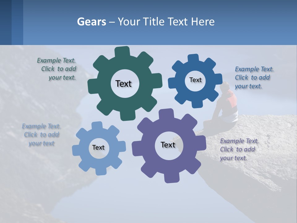 A Person Sitting On Top Of A Cliff Overlooking A Lake PowerPoint Template