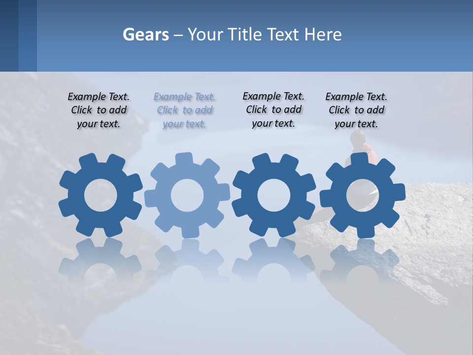 A Person Sitting On Top Of A Cliff Overlooking A Lake PowerPoint Template
