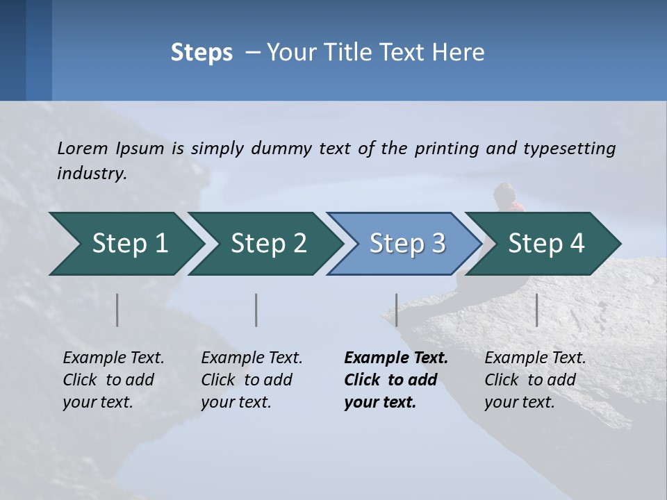 A Person Sitting On Top Of A Cliff Overlooking A Lake PowerPoint Template
