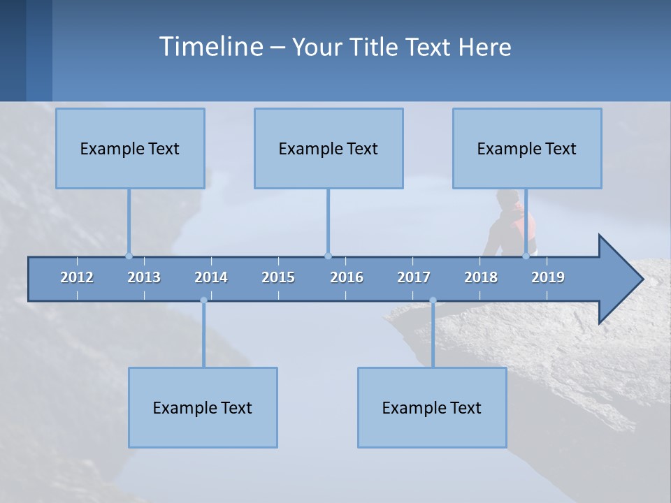 A Person Sitting On Top Of A Cliff Overlooking A Lake PowerPoint Template