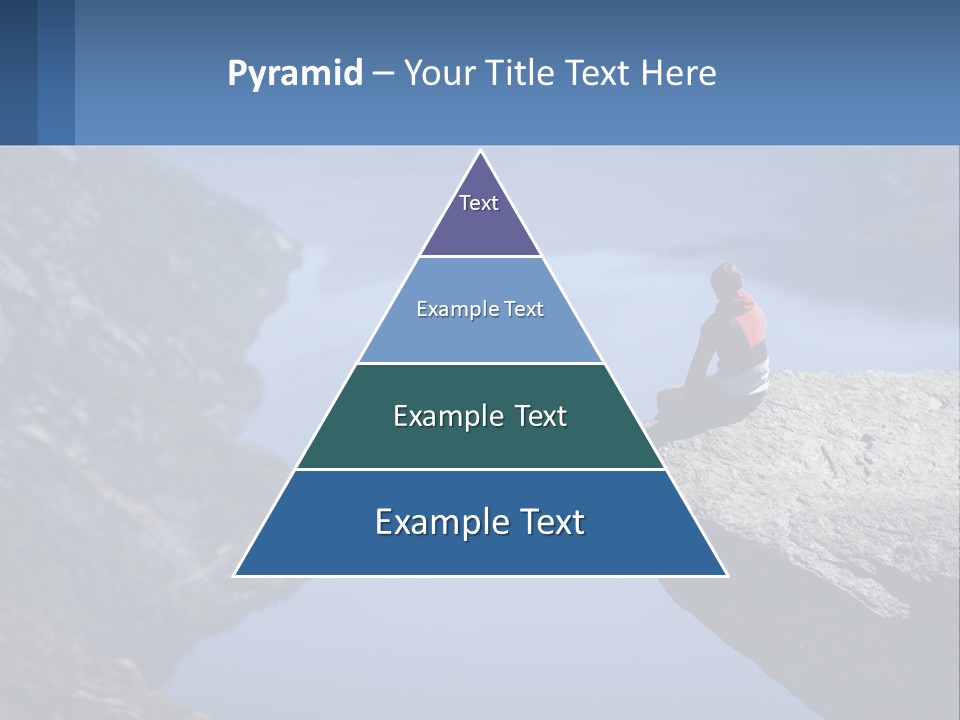 A Person Sitting On Top Of A Cliff Overlooking A Lake PowerPoint Template