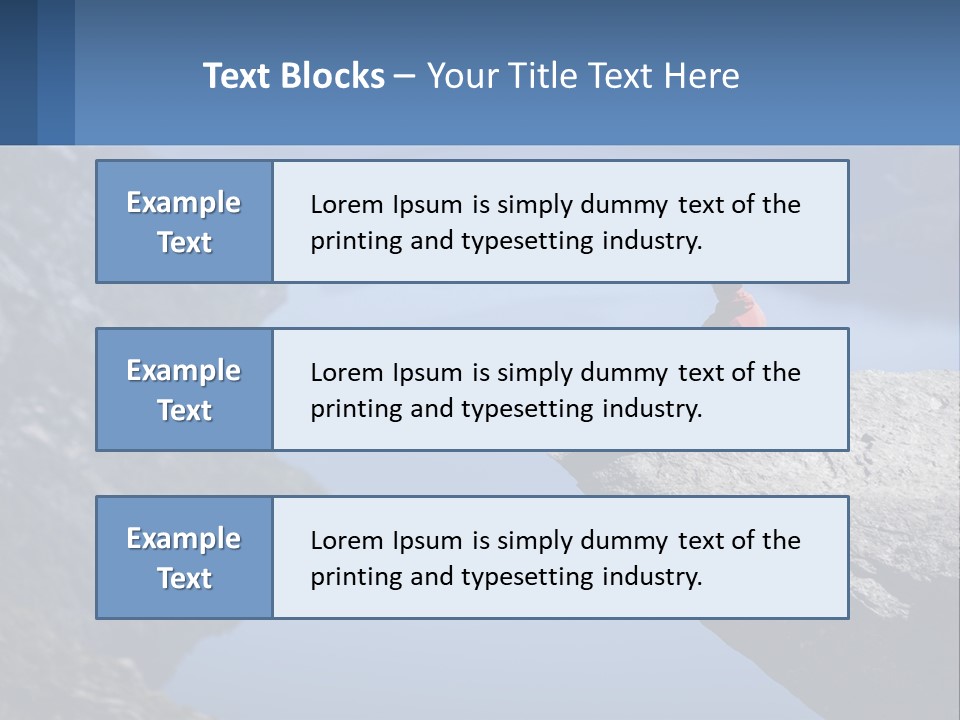 A Person Sitting On Top Of A Cliff Overlooking A Lake PowerPoint Template