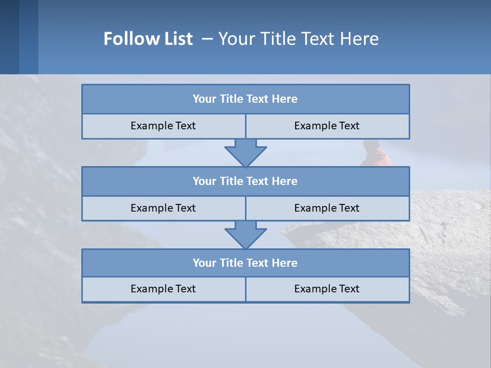 A Person Sitting On Top Of A Cliff Overlooking A Lake PowerPoint Template