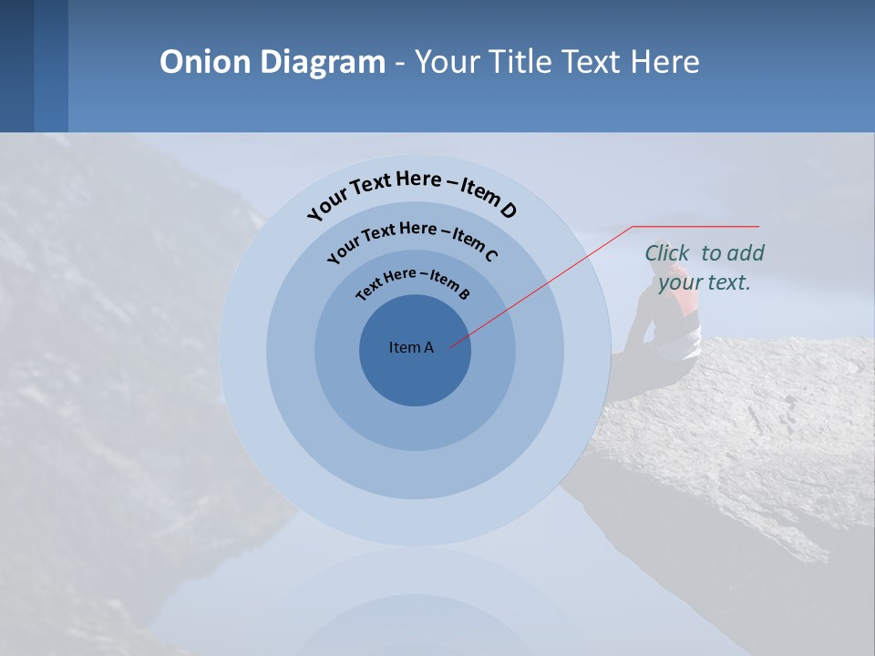 A Person Sitting On Top Of A Cliff Overlooking A Lake PowerPoint Template