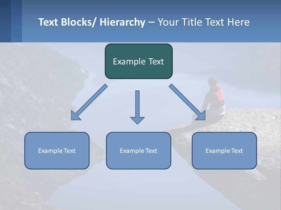 A Person Sitting On Top Of A Cliff Overlooking A Lake PowerPoint Template