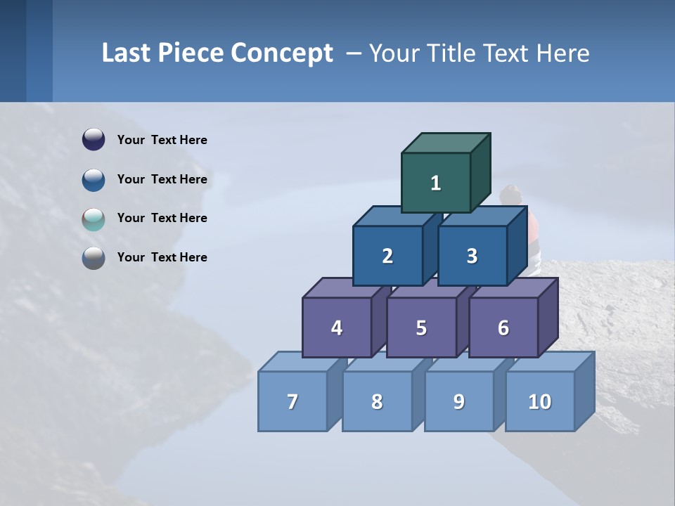A Person Sitting On Top Of A Cliff Overlooking A Lake PowerPoint Template