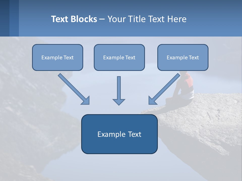 A Person Sitting On Top Of A Cliff Overlooking A Lake PowerPoint Template