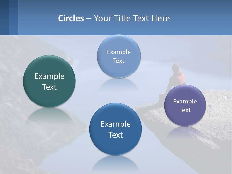 A Person Sitting On Top Of A Cliff Overlooking A Lake PowerPoint Template