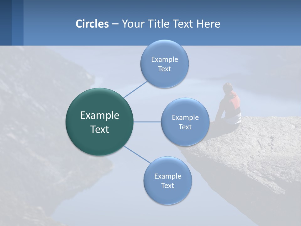A Person Sitting On Top Of A Cliff Overlooking A Lake PowerPoint Template