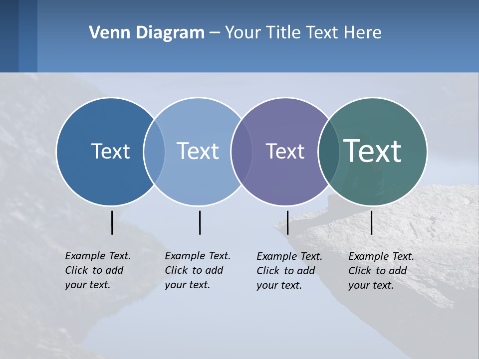 A Person Sitting On Top Of A Cliff Overlooking A Lake PowerPoint Template