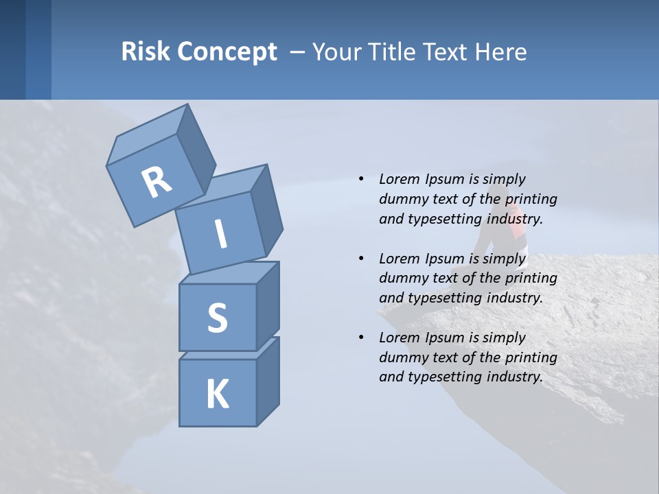 A Person Sitting On Top Of A Cliff Overlooking A Lake PowerPoint Template