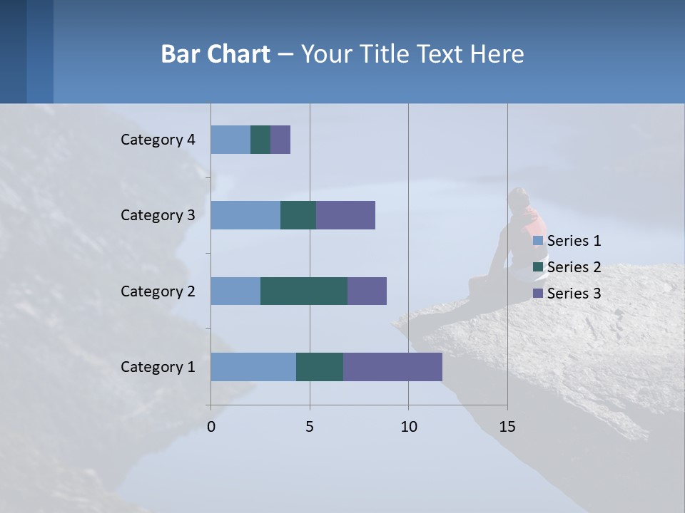 A Person Sitting On Top Of A Cliff Overlooking A Lake PowerPoint Template