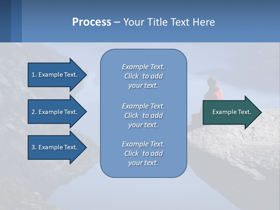 A Person Sitting On Top Of A Cliff Overlooking A Lake PowerPoint Template
