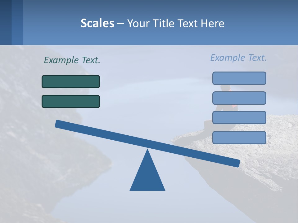 A Person Sitting On Top Of A Cliff Overlooking A Lake PowerPoint Template