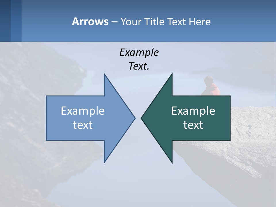 A Person Sitting On Top Of A Cliff Overlooking A Lake PowerPoint Template