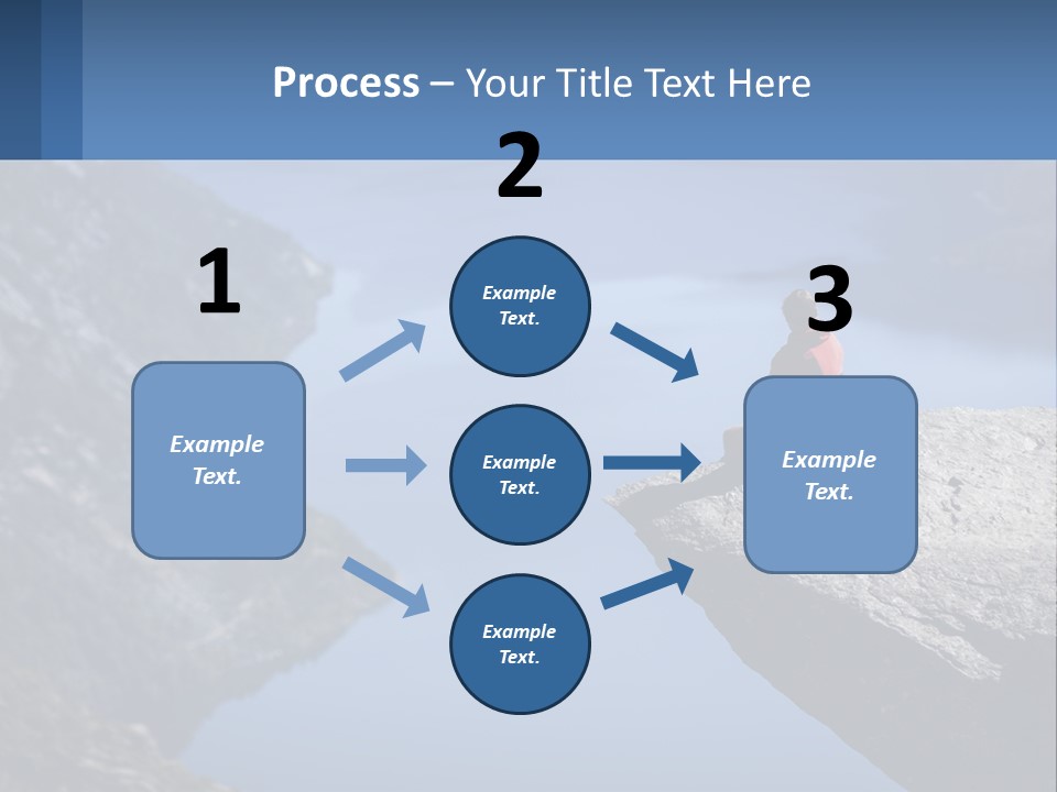 A Person Sitting On Top Of A Cliff Overlooking A Lake PowerPoint Template