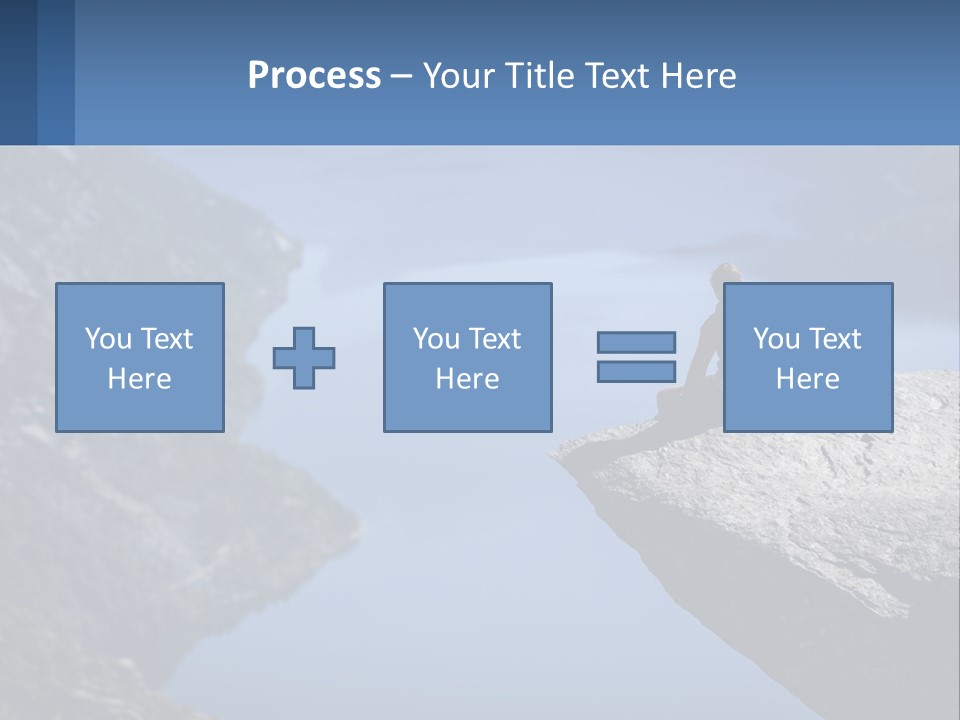 A Person Sitting On Top Of A Cliff Overlooking A Lake PowerPoint Template