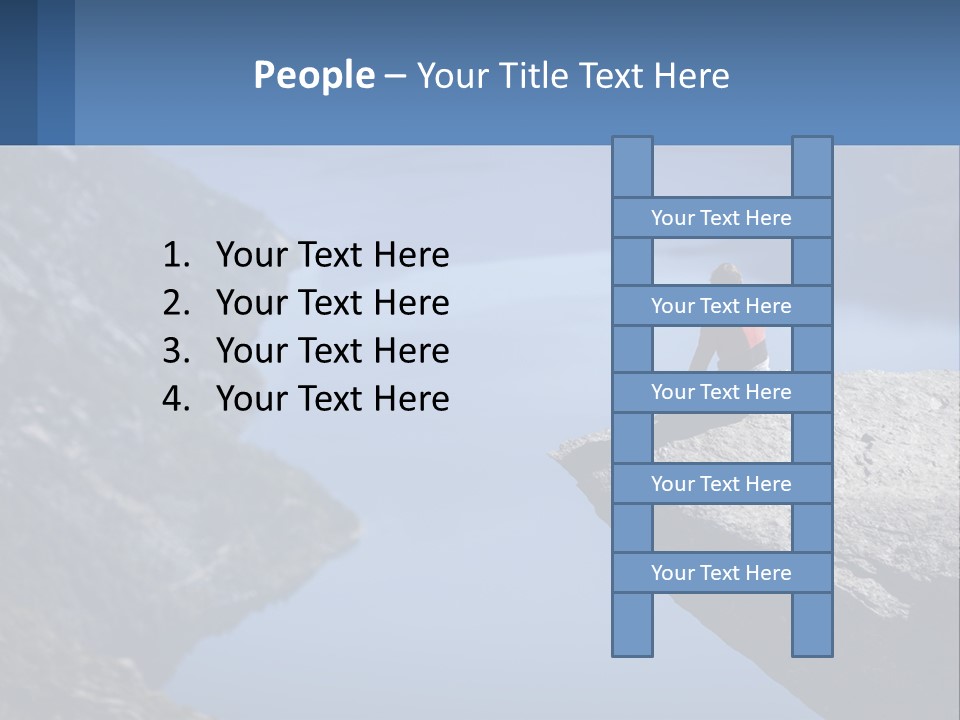 A Person Sitting On Top Of A Cliff Overlooking A Lake PowerPoint Template
