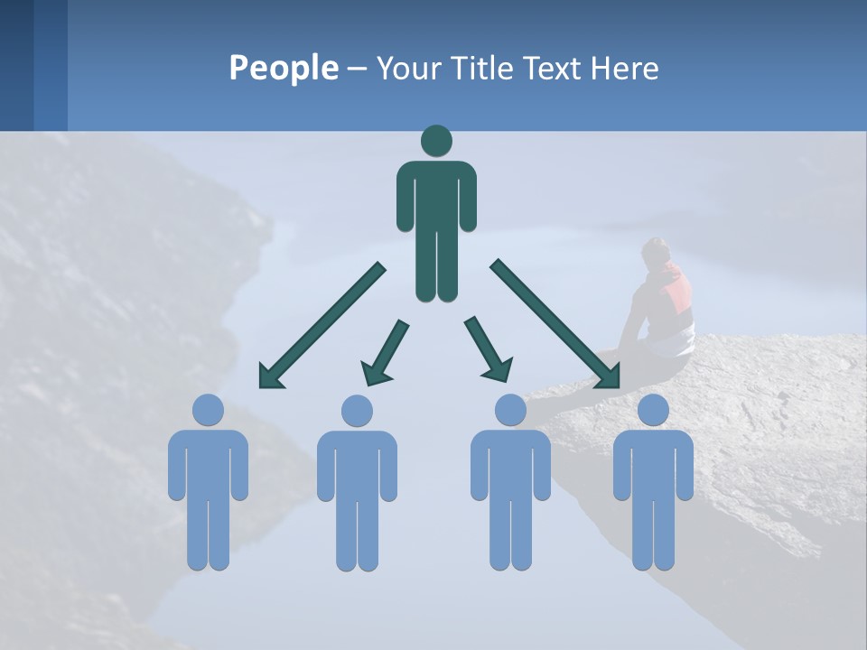 A Person Sitting On Top Of A Cliff Overlooking A Lake PowerPoint Template