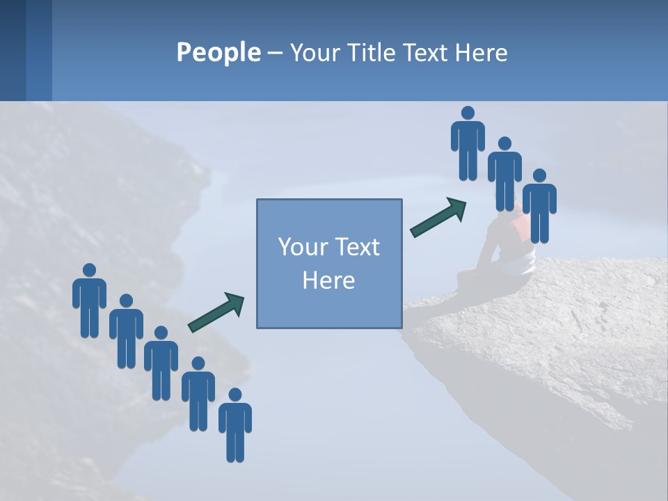 A Person Sitting On Top Of A Cliff Overlooking A Lake PowerPoint Template