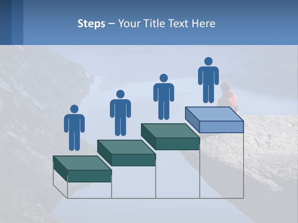 A Person Sitting On Top Of A Cliff Overlooking A Lake PowerPoint Template