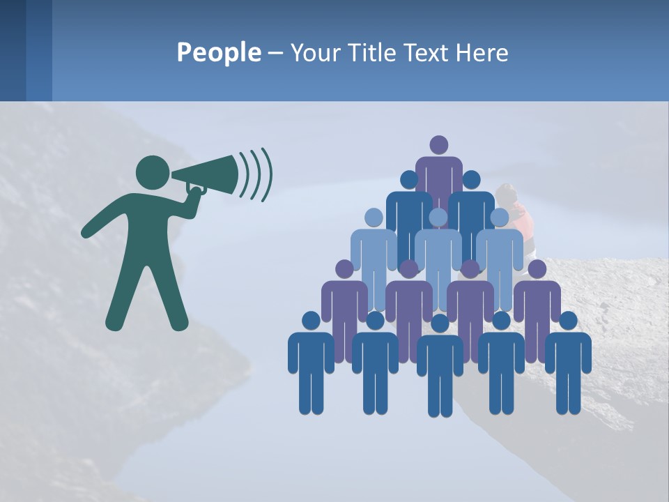 A Person Sitting On Top Of A Cliff Overlooking A Lake PowerPoint Template