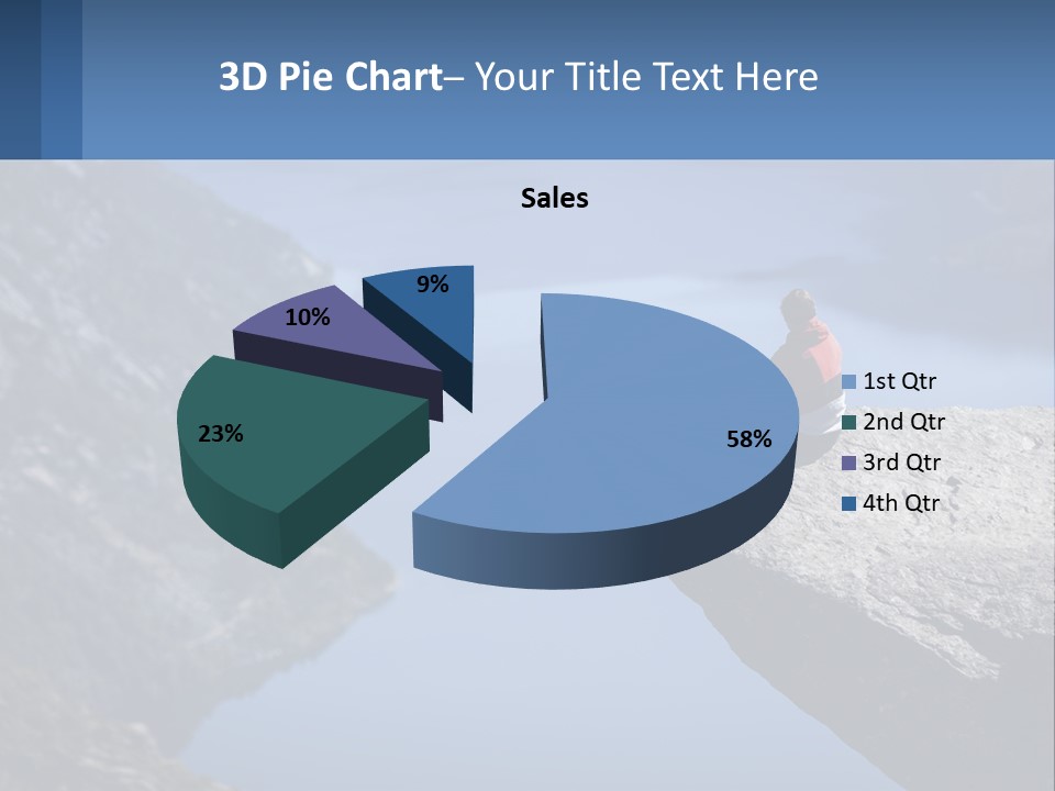 A Person Sitting On Top Of A Cliff Overlooking A Lake PowerPoint Template