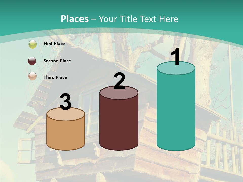 A Tree House In The Middle Of A Forest PowerPoint Template