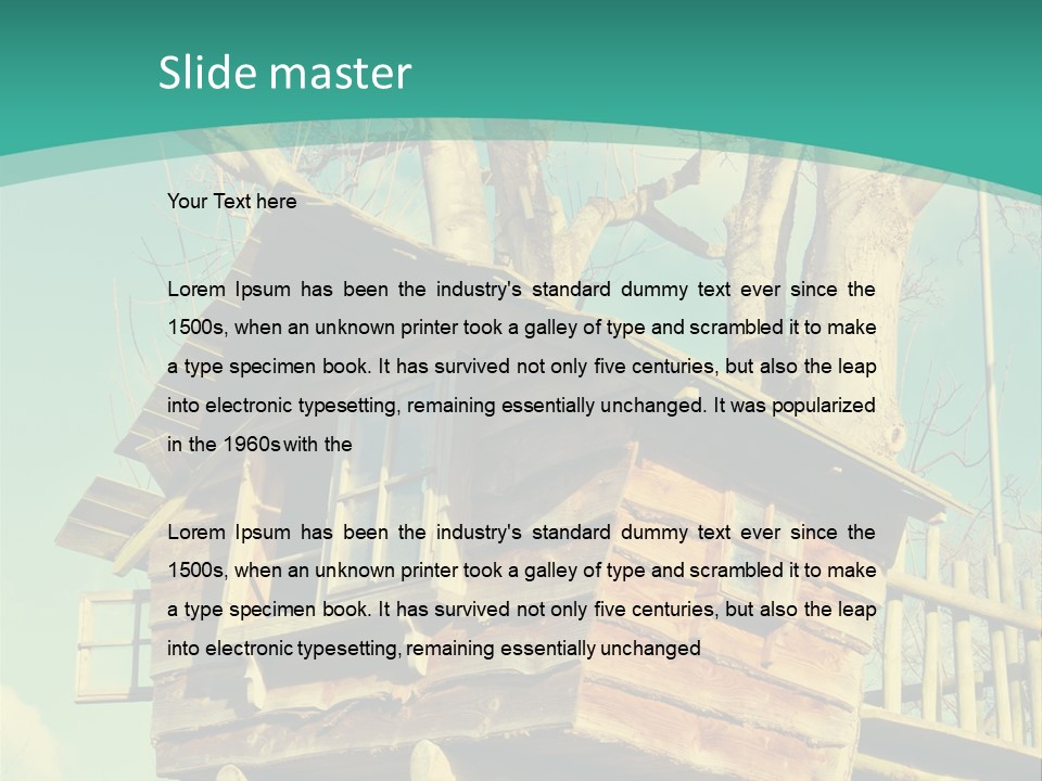 A Tree House In The Middle Of A Forest PowerPoint Template