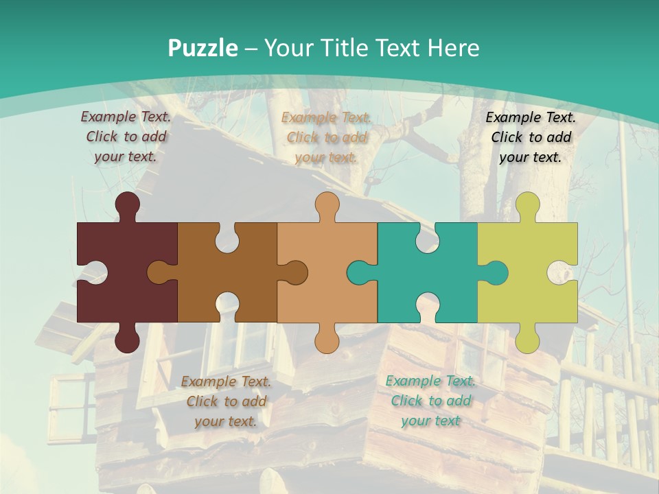 A Tree House In The Middle Of A Forest PowerPoint Template