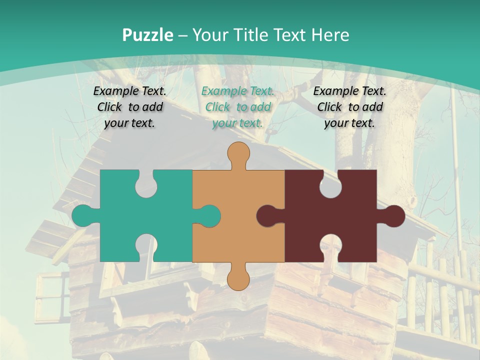 A Tree House In The Middle Of A Forest PowerPoint Template
