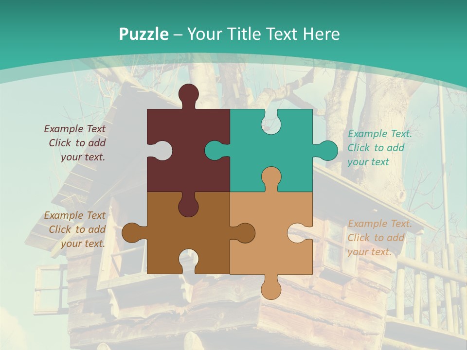 A Tree House In The Middle Of A Forest PowerPoint Template