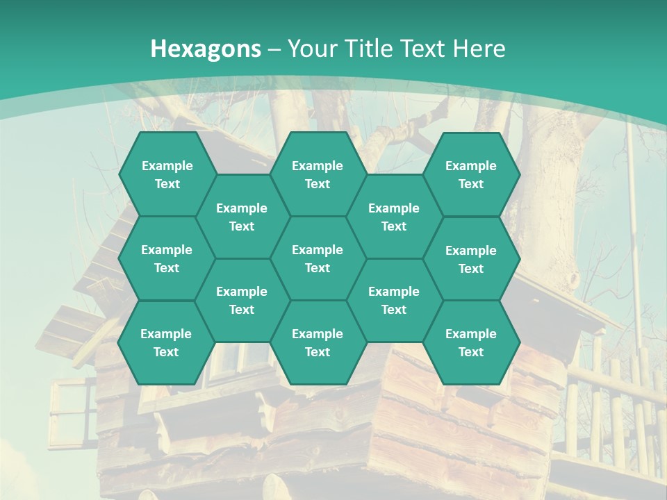 A Tree House In The Middle Of A Forest PowerPoint Template