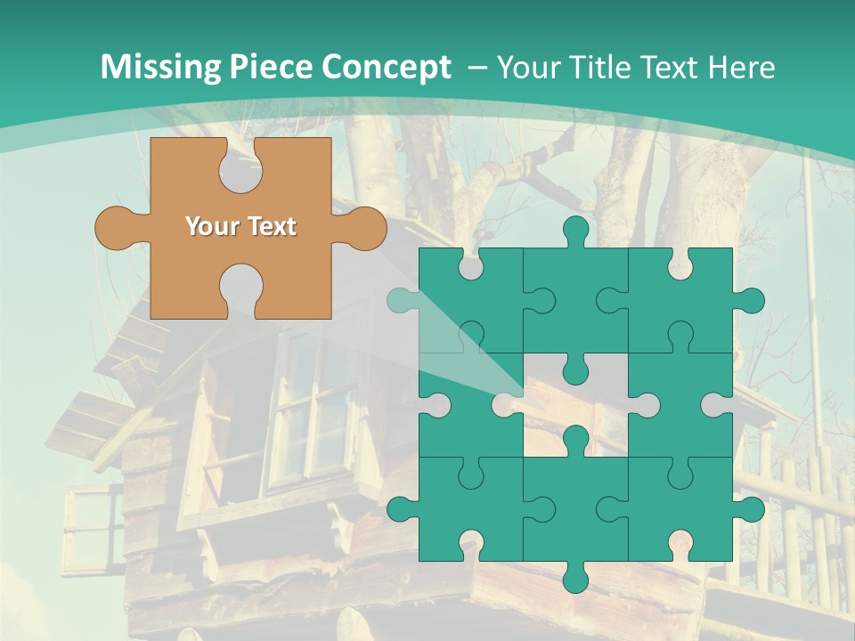 A Tree House In The Middle Of A Forest PowerPoint Template