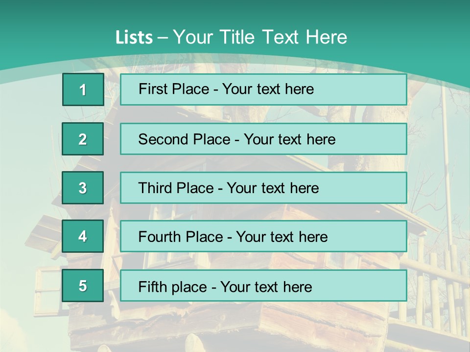 A Tree House In The Middle Of A Forest PowerPoint Template