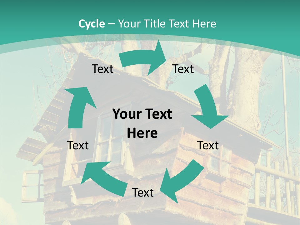 A Tree House In The Middle Of A Forest PowerPoint Template