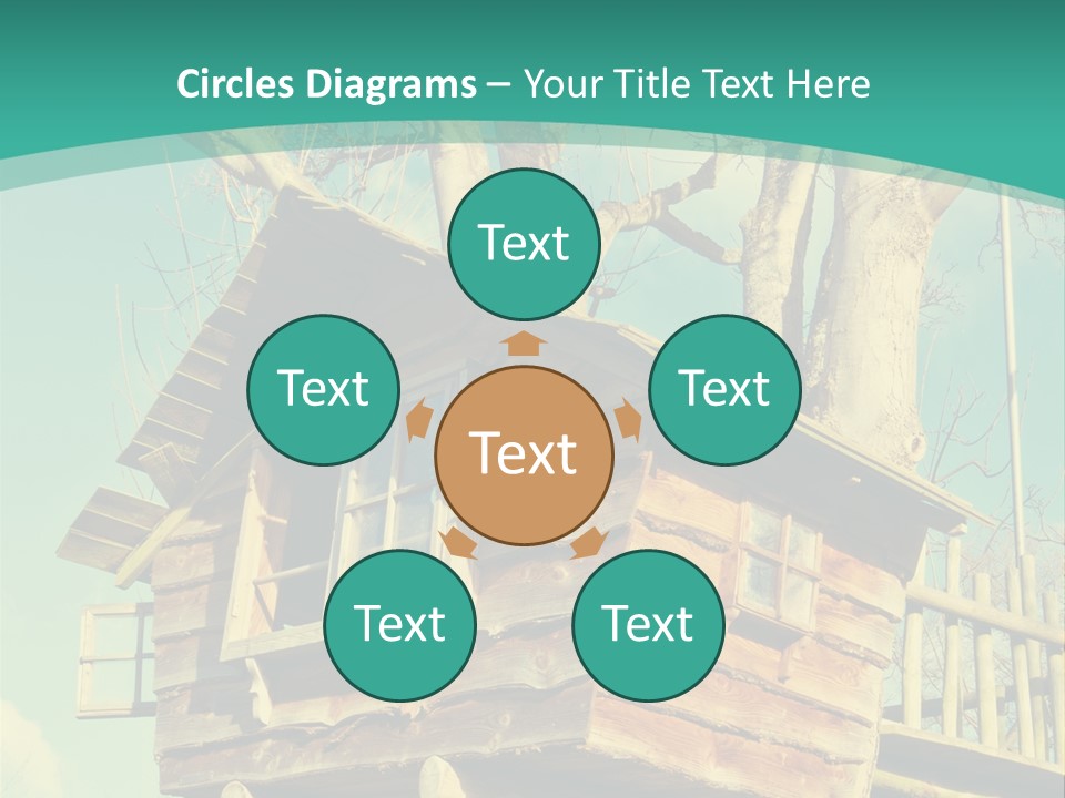 A Tree House In The Middle Of A Forest PowerPoint Template