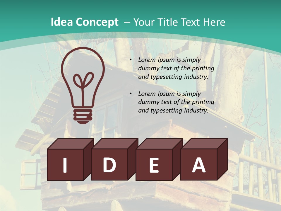 A Tree House In The Middle Of A Forest PowerPoint Template