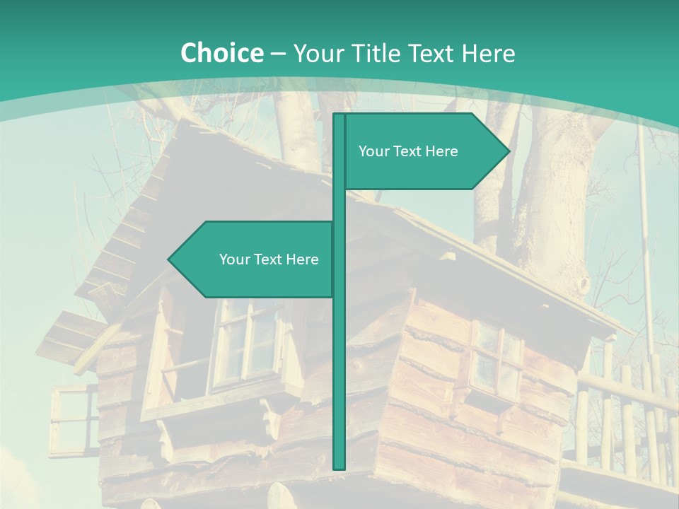 A Tree House In The Middle Of A Forest PowerPoint Template