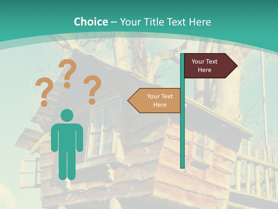 A Tree House In The Middle Of A Forest PowerPoint Template