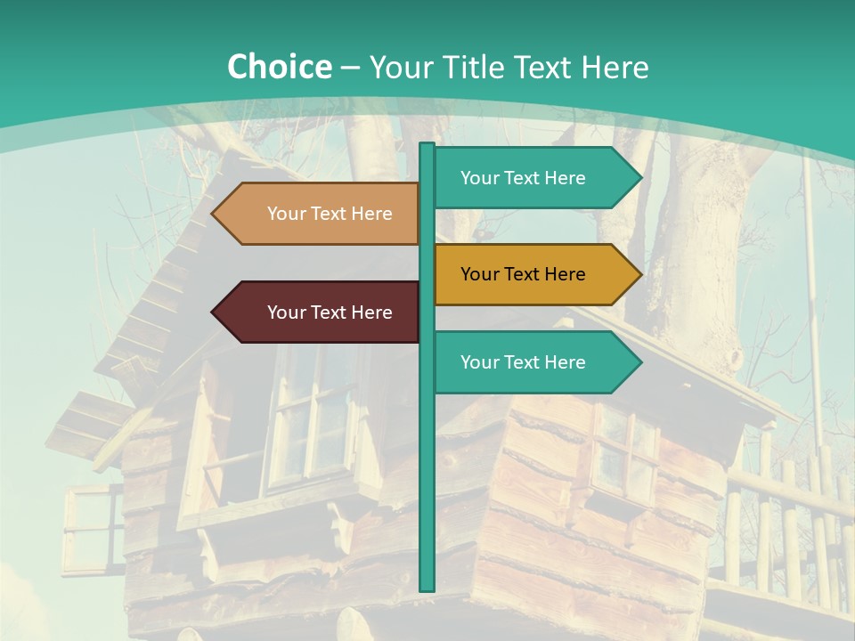 A Tree House In The Middle Of A Forest PowerPoint Template