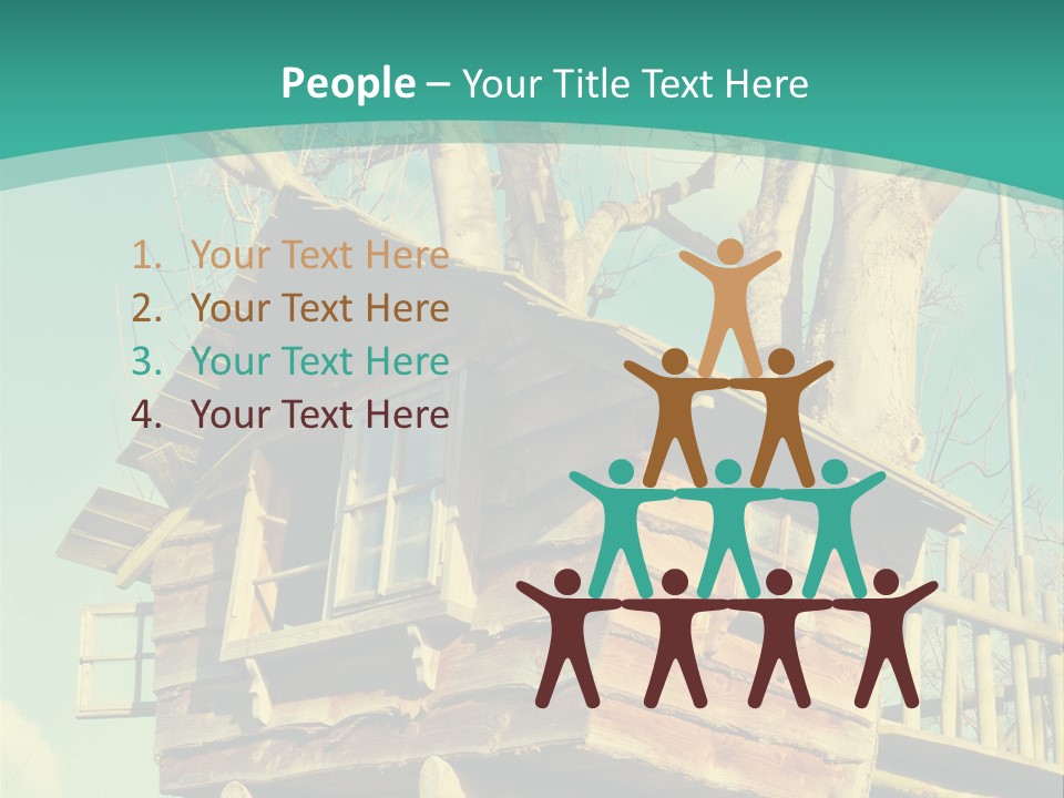 A Tree House In The Middle Of A Forest PowerPoint Template