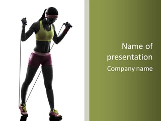 A Woman In A Sports Bra Top Is Holding A Pole PowerPoint Template